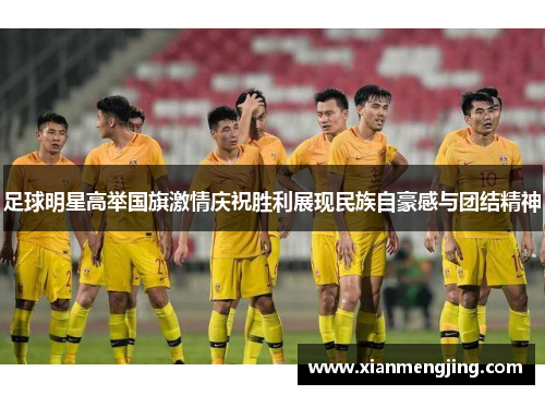 足球明星高举国旗激情庆祝胜利展现民族自豪感与团结精神