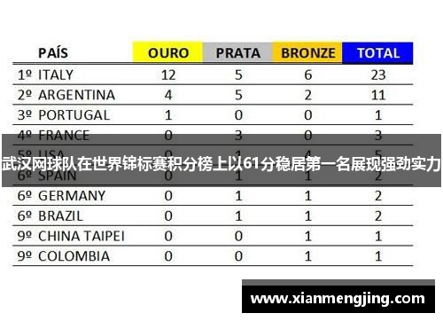 武汉网球队在世界锦标赛积分榜上以61分稳居第一名展现强劲实力